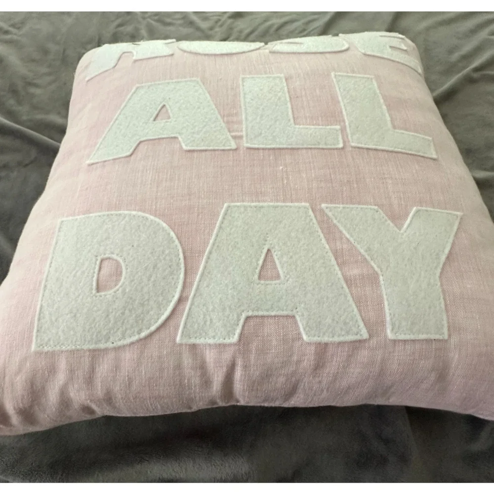 Alexandra Ferguson Pillow Pink Rose All Day Throw Accent Wine Shabby Decor